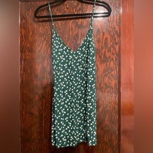 Reformation Green Marlowe Mini Slit Dress